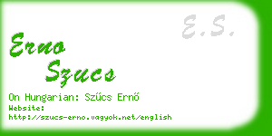 erno szucs business card