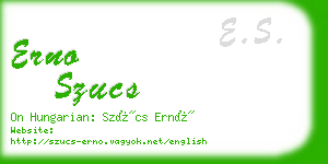 erno szucs business card